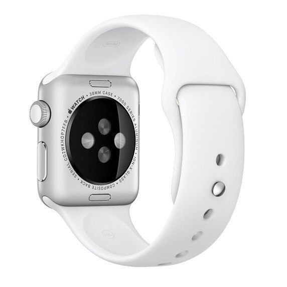 Curea iUni pentru Apple Watch 38 mm, Silicon, White